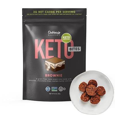 Keto Snack Brownie Bites by Oakhouse Bakery, 8oz, Low Carb, Gluten-Free Snack, Grain-Free