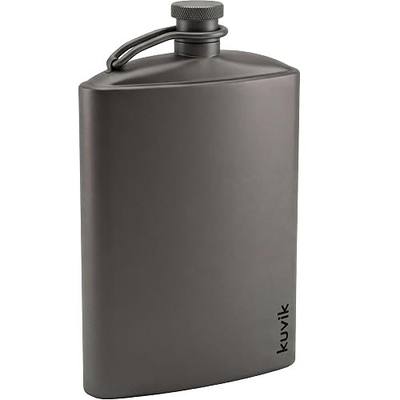 Kuvik Titanium Flask 8.8 oz (260ml) - Ultralight and Compact Flask for Backpacking, Camping, and Hiking