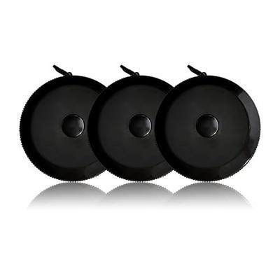 GDMINLO 3 Pack Tape Measure Measuring Tape for Body Fabric Sewing Tailor Cloth Knitting Craft Weight Loss Measurements Retractable, Small Push ButtonDouble Scales Rulers 60-inch 1.5 Meter (Black)