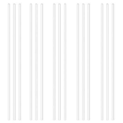 Swpeet 15Pcs White Acrylic Dowel Rods Kit - 3mm Diameter, 300mm Length Clear Round Solid Bar for DIY Model Making and Crafts