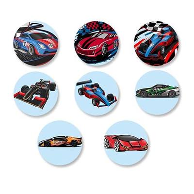 Racecar F1 Labels Stickers Race Car Cars Theme Decor for Man Birthday Party Race Fans Photography Decorations Supplies 240 PCS Photo Booth Props Favors Backdrop