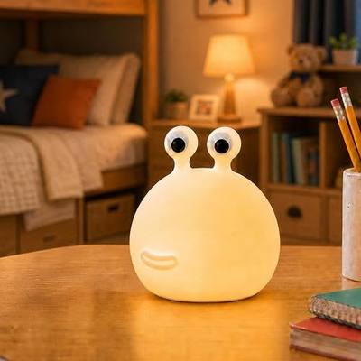 MUID Slug Night Light Official Licensed Genuine Silicone Lamp | Don't Bug Me Gifts for Classroom Bedroom, Cute Animal Bedside Lamp for Kids, Nursery Squishy Lamp for Baby Breastfeeding.