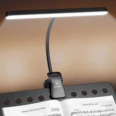 Glocusent Rechargeable Music Stand Light,11.2” Wide Clip On Light for Piano | 57 LED Piano Light, 3 Colors & 5 Brightness Piano Lamp,140Hrs Runtime, For Musician/Piano Player/Sheet Music/orchestra