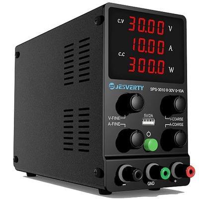 DC Power Supply Variable, 0-30V 0-10A Adjustable Switching DC Regulated Bench Power Supply with High Precision 4-Digit LED Display, 5V/2A USB Port, Coarse and Fine Adjustment SPS-3010