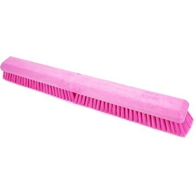 SPARTA 41891EC26 Omni Sweep Plastic Push Broom Head, Heavy Duty, Industrial Broom With Color Code System For Outdoor, Indoor, Garage, Concrete, Patio, Kitchen, Bathroom, 24 Inches, Pink