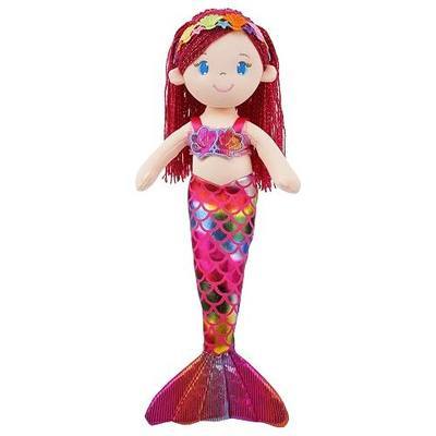 June Garden 16.5" Sparkly Mermaid Aurelia - Soft Plush Stuffed Mermaid Doll Gift for Toddler Girls