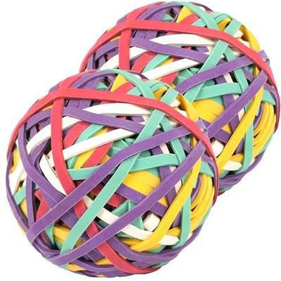 AMUU Rubber Bands Ball 2 Pack,Size 33 Rubber Bands 300pcs | Wide Long Large Elastic Band for Office Supplies School Home Strong 5 Colors
