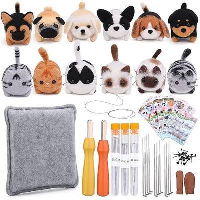 Mayboos Needle Felting Kit, 12 Pcs Doll Making Needle Felting Starter Kit | with Instruction, Felting Foam Mat and DIY Needle Felting Supply for DIY Craft Animal Home Decoration