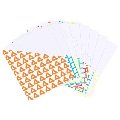 Amazon Basics 8-Tab Plastic Binder Dividers, Insertable Clear Tabs , 3 Sets, White