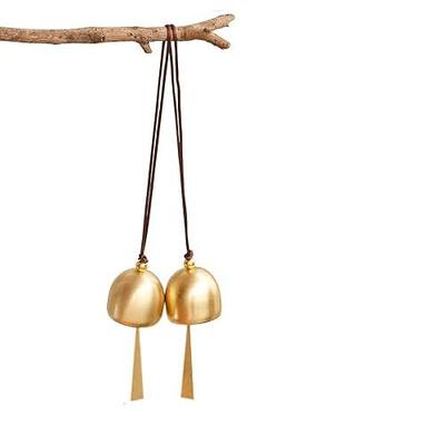 2Pcs Gold Plated Door Opening Bell Hanging Decoration Bell for Good Luck | Sweet & Soft Sound, Cute & Pretty Bells, Door Entry Alert, Good Luck Feng Shui Bell