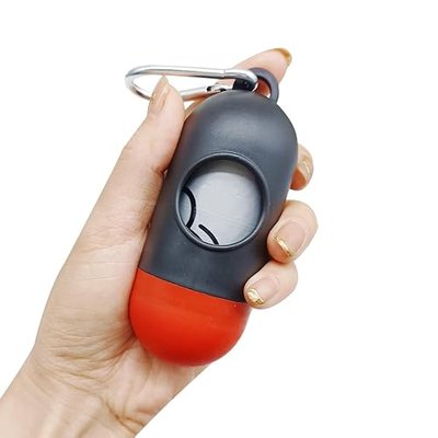 2 Pack Dog Poop Bag Holder with 2 Rolls of Blue Leak-Proof Dog Waste Bags Poop Bag Dispenser with Leash Clip Key Ring (Random Color, 2 Holder 30 Bags)