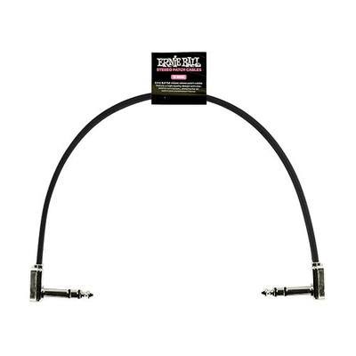Ernie Ball Flat Ribbon Stereo Patch Cable, 12in, Black (P06409)