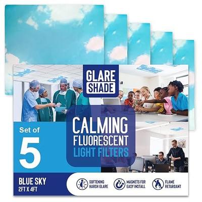 Magnetic Fluorescent Light Covers | 5 Count - Sky Blue Cloud