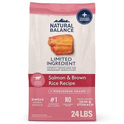 Natural Balance Limited Ingredient Adult Dry Dog Food with Healthy Grains, Salmon & Brown Rice Recipe, 24 Pound (Pack of 1)