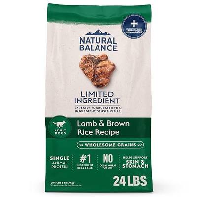 Natural Balance Limited Ingredient Adult Dry Dog Food - Complete Nutrition for Adult Dogs - Wholesome Grains Brown Rice Recipe - Limited Ingredient Formula - 24 lb - Lamb & Brown Rice