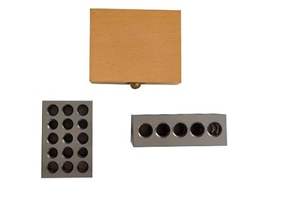 1-2-3 Blocks Matched Pair Hardened Steel 23 Holes Precision Machinist Milling Fitted in a Wooden Case