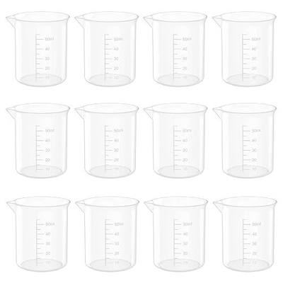 12 Pcs 1.7 Oz Transparent Experiment Measuring Cup | 50ml Plastic Beaker for Science Experiment, Measuring
