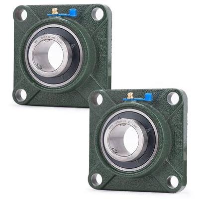 XIKE 2 Pcs UCF207-22 Bore 1-3/8" Pillow Block Square Flange Mounted Ball Bearings.