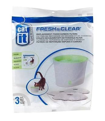 Catit Replacement 3 pack Carbon & Foam Cartridge for Fresh & Clear Water Fountain