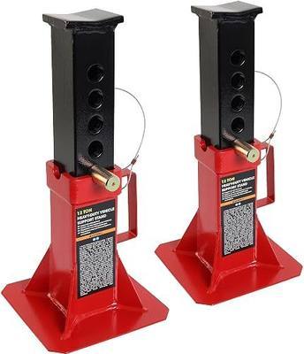 BIG RED ATZ120005R Torin Heavy Duty Pin Type Professional Car Jack Stand with Lock, 12 Ton (26,400 lb) Capacity, Red, 1 Pair