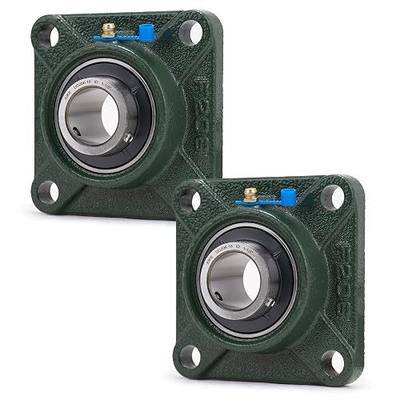 XIKE 2 Pcs UCF206-18 Bore 1-1/8" Pillow Block Square Flange Mounted Ball Bearings.