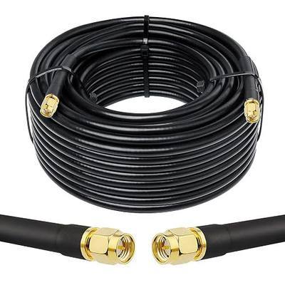 KMR240 SMA Male to SMA Male Coaxial Cable 50 ohm Coax Ultra Low Loss Antenna Extension for 3G/4G/5G/LTE Network Equipment, GPS, RF Radio (50FT)