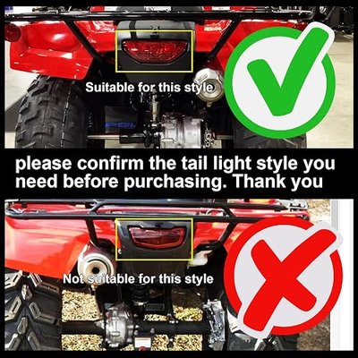 ATV Motorcycle LED Tail Light Waterproof for Honda TRX LED Brake Lamp Replaces# 33700-HN1-A71 Compatible with Honda TRX 250 300 400EX Rancher 420 TRX400X 500 700 (1 PCS) (Black)