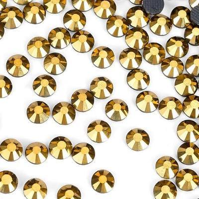 SS20 Gold Hotfix Rhinestones Crystal Glass Bulk for Fabric Clothes Shirts Shoes Decoration Flat Back Round(4.8MM 1440Pcs)