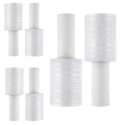 DAJAVE 6 Pack Stretch Wrap Film with Handle, 4 Inch x 1000ft 80 Gauge Thick Industrial Strength Hand Shrink Wrap Roll, Self-Adhesive Plastic Wrap for Packing, Moving