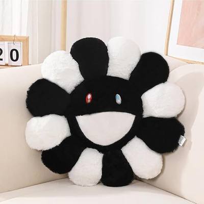 FIONOUT Flower Pillow, Smiley Face Flower Shaped Throw Pillow, Colorful Sunflower Plush Pillows, Cute Decorative Accent Cushion, Aesthetic Room Decor for Sofa Bedroom Car (40cm/15.7in)