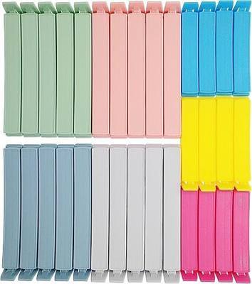 Yarall 32 PCS Plastic Chip Clips for Food Packages, Curved Design Sealing Bag Clips for Food, Kitchen and Home, 2 Sizes(4.3inch x 20, 3.1inch x 12)