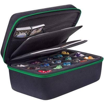 SIQUK Dice Storage Case Big Capacity Dice Box with Double Removable Slotted Tray and Handle, Dice Organizer Holder