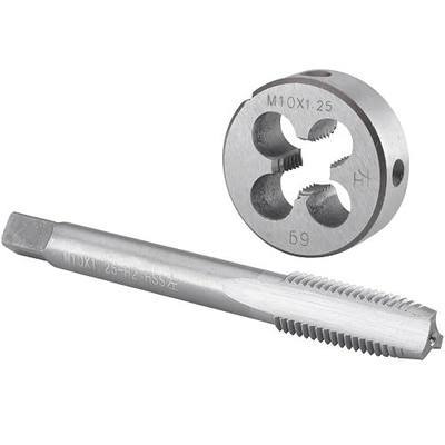Burkit M10 X 1.25 Tap and Die Set Left Hand | M10x1.25 Left Hand Machine Thread Tap and Round Die, Used for Cutting or Repairing Threads on Metal.