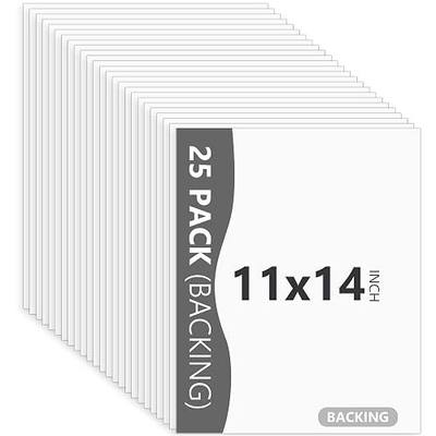 25 Pack Backing Boards, 11x14 Uncut White Mats Matboards | Acid Free Backerboards for Art Prints, Ideal for Photos/Pictures/Prints/Frames/Arts