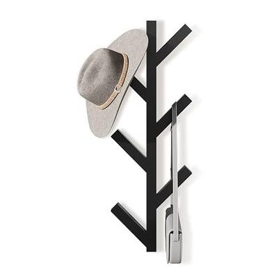 RRG Vertical Coat Rack Wall Mounted 16 Inch, Metal Vertical Hat Rack for Wall, Modern Coat Rack Tree for Hats, Jackets, Bags, Entryway Bedroom (Height 16")