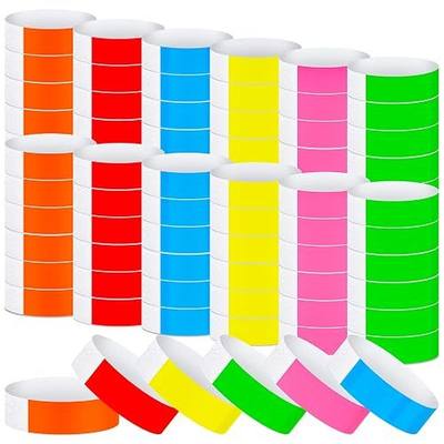 Tudomro 2400 Pack Neon Paper Wristbands Bulk - Waterproof, Lightweight, Adhesive - Concert, Events, Party for Hand Wrist Arm Identification(Multicolor)