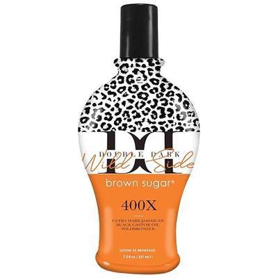 Brown Sugar Double Dark Wild Side 400X Tanning Lotion, 7.5 Fl Oz | Ultra dark plateau-busting Wildbronzer with Jamaican black castor oil & double carrot oil, Mandarin Coconut scent