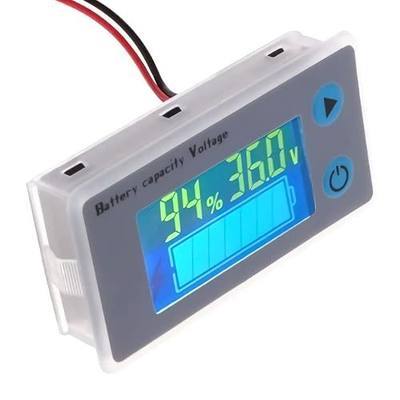 Battery Monitor 12V 24V 36V 48V Digital Battery Capacity Tester Percentage Level Voltage Temperature Switch Meter Gauge Golf Cart Meter (36V)