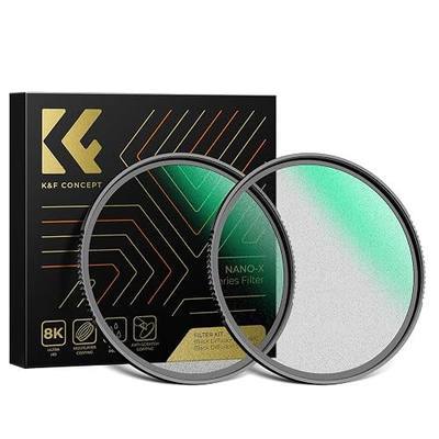 K&F CONCEPT 49mm Black Diffusion 1/4 & 1/8 Lens Filter Kit 2 Pcs