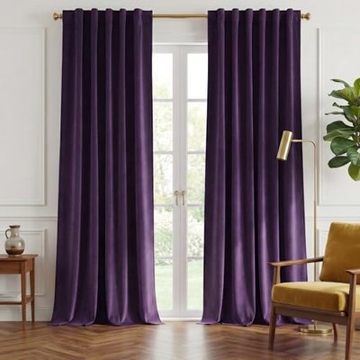 NICETOWN Black Velvet Curtains 84 inches Long, Bedroom Blackout Vintage Curtain Solid Heavy Matt Drapes/Window Treatments for Balcony Master Baby Boys Room (2 Panels, 52" Wide)