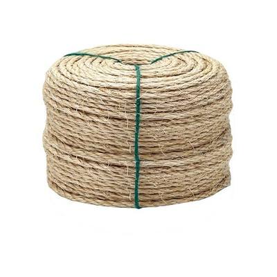 4mm Natural Sisal Rope - 164-Ft, Cat Scratcher Repair & DIY Cat Tree, Wide Application, Length Choices