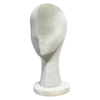 Female Grey Head Mannequin, Velvet Wig Head Stand Dress Form, Head Model Can Wear Earring Head for Hat Wig Jewelry Clothing Fabric Head Model Rose Red, 35cm