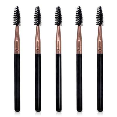 UorPoto Mascara Brush Wands Makeup Lash Spoolies Set 5Pcs Spooly Eyelash Eyebrow Brushes Applicators for Extensions Reusable JMS-5