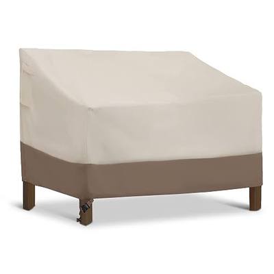 HERA'S PALACE Waterproof Outdoor Bench Cover, 600D Heavy Duty Outdoor Sofa Cover, Windproof & Anti-UV, Patio Furniture Covers for Loveseat, 89 x 34 x 33 inches