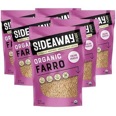 Sideaway Foods Italian Pearled Farro, 16 oz, 6 Count, Quick Prepare, Rice and Pasta Alternative