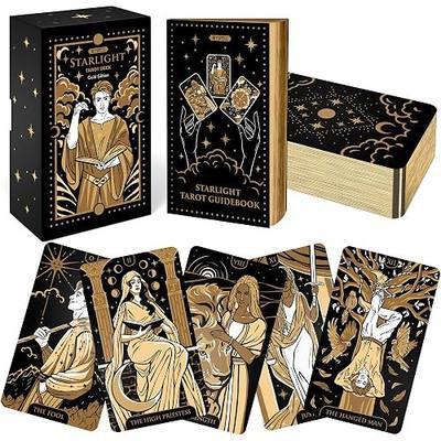 Wyspell Tarot Cards with Guide Book - Starlight Unique Tarot Deck for Beginners - Traditional Symbolism - Beautiful & Modern Tarot Decks (Gold)