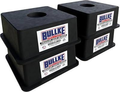 BULLKE Square Trailer Jack Blocks 4-Pack, USA-Made Heavy Duty RV Leveling Blocks, Stabilizing Jack Pads for Camper, 5th Wheel, Tongue Jack, Post Jack, Foot Jack & Scissor Jack, Recycled Plastic