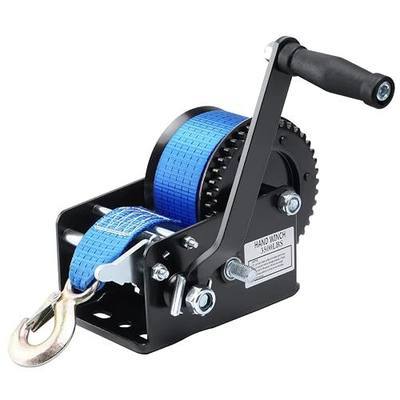 Boat Trailer Winch Hand Winch 3500lbs with 33ft (10m) Polyester Strap | Hand Crank Winch, Two Way Ratchet Boat Winch for Trailer Truck ATV Boat