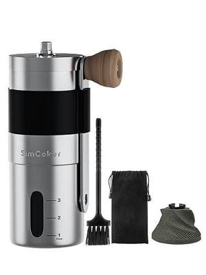 Manual Coffee Grinder,Ceramic Burr,20g Capacity,Adjustable Grind Setting,Portable Size for Camping,304 Stainless Steel