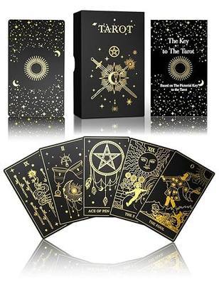 WJPC Gold Foil Tarot Cards with Guide Book Set&Gift Box for Beginner& Expert. Original DesignTarot Decks, Tarot Cards Decks (Gold)